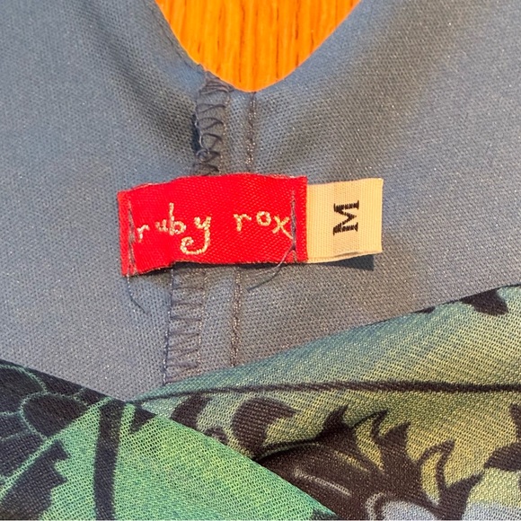 Ruby Rox Elegant Blue and Green Floral Dress - Picture 4 of 8